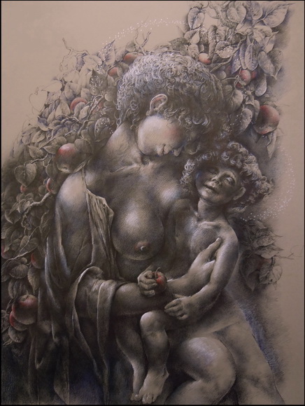 Unter-den-Apfelbaeumen-Gemischte-Technik-Papier-60x80cm-2011.jpg