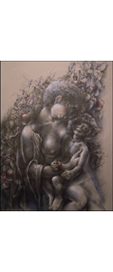 Unter-den-Apfelbaeumen-Gemischte-Technik-Papier-60x80cm-2011
